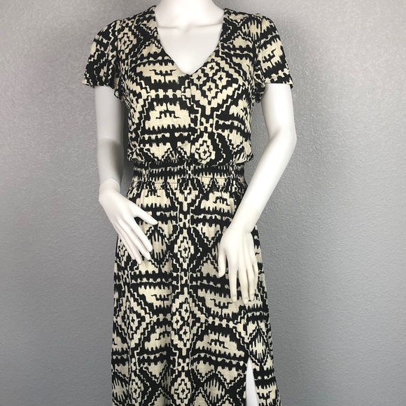 INC Black & Cream Maxi Dress Size Small - Picture 2 of 3